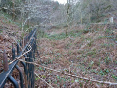 
Fenced-off spring near Cwmcarn Colliery, January 2012